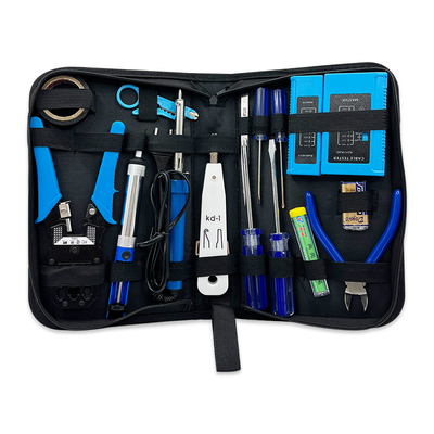 Kico 15 pcs network cable tester tool kit RJ45 network lan cable tool kit bag