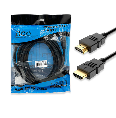 Kico 1.5m 3m 5m 10m 15m 20m 25m 30m High Speed 4K 8K 60Hz Gold Plated HDTV 2.0 Cable Male to Male polybag