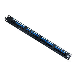 Long Life Network Cabinet Accessories 24 Port Patch Panel With Cat5e Cable Rj45