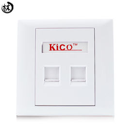 Kico Hot Sale cat6 cat5 cat7 RJ11 RJ45 2 Port Type 86*86 Networking Faceplate Outlet Socket Keystone Jack Plate Panel Factory