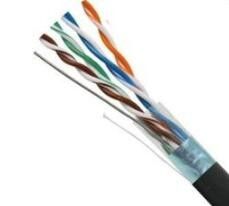 Black CAT6 Network Cable 0.56mm-0.58mm Conductor For Telecommunication