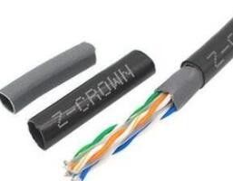 Outdoor UTP Network Cable Grey Black Long Life Time CCA/CU Conductor