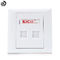 Kico cat6 cat7  RJ45 doule port pvc faceplate  Type 86*86 Networking Faceplate