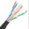 Outdoor CAT6A Lan Cable Utp 305m 23/24 Awg Black Bare Copper